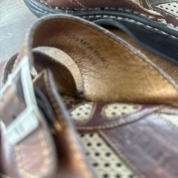 Born Vintage Brown Leather Sandals Slides with Buckle Chunky Boho Women’s Size 7 - Picture 7 of 12